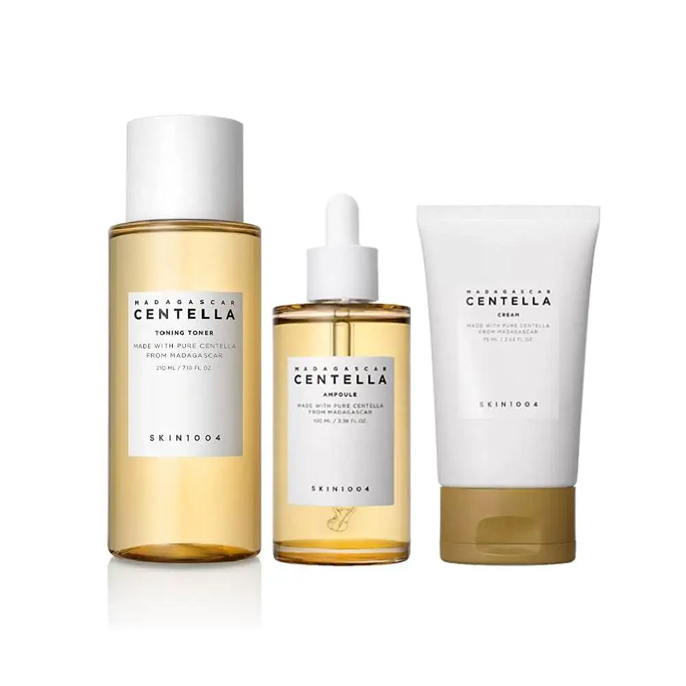 CENTELLA - Kit de soins de la peau coréen Skin1004, Ampoule, Toner Nettoyant ,Sérum Visage, Huile Nettoyante et Crème Hydratante Ensemble de Produits Originaux