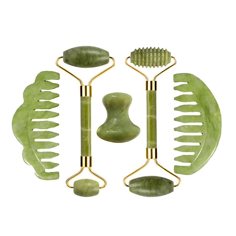 ROULEAU DE JADE NATUREL ET GUA SHA