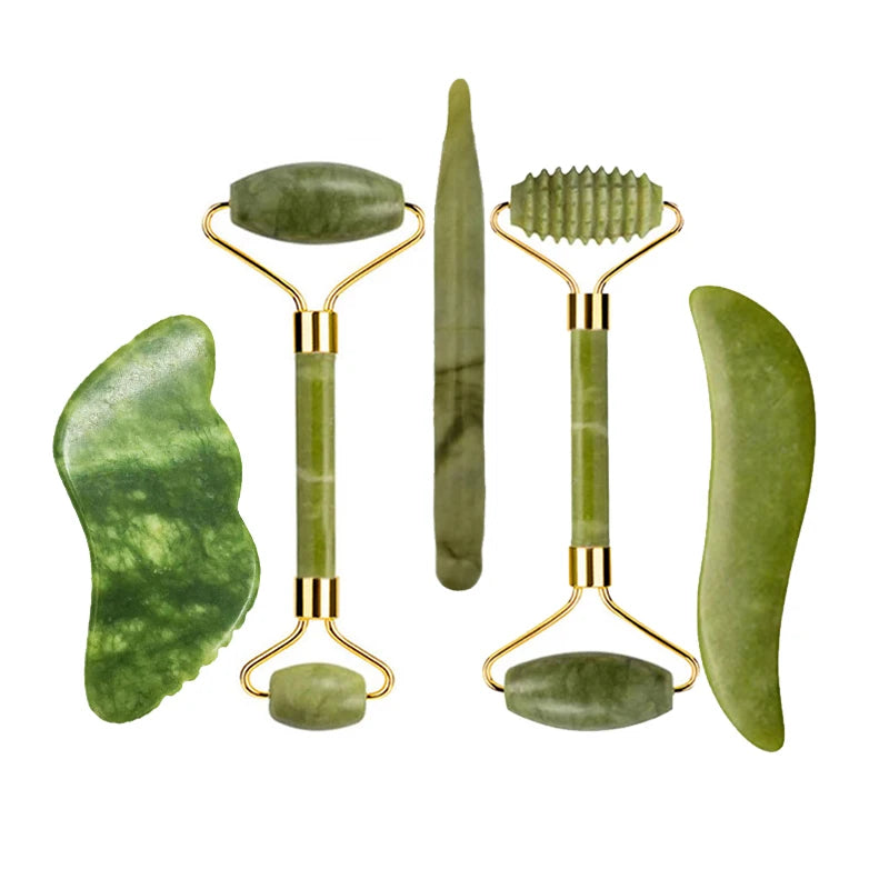ROULEAU DE JADE NATUREL ET GUA SHA