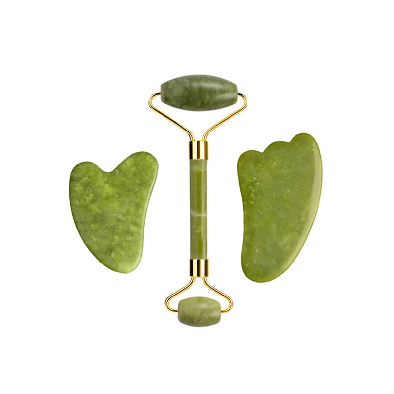 ROULEAU DE JADE NATUREL ET GUA SHA