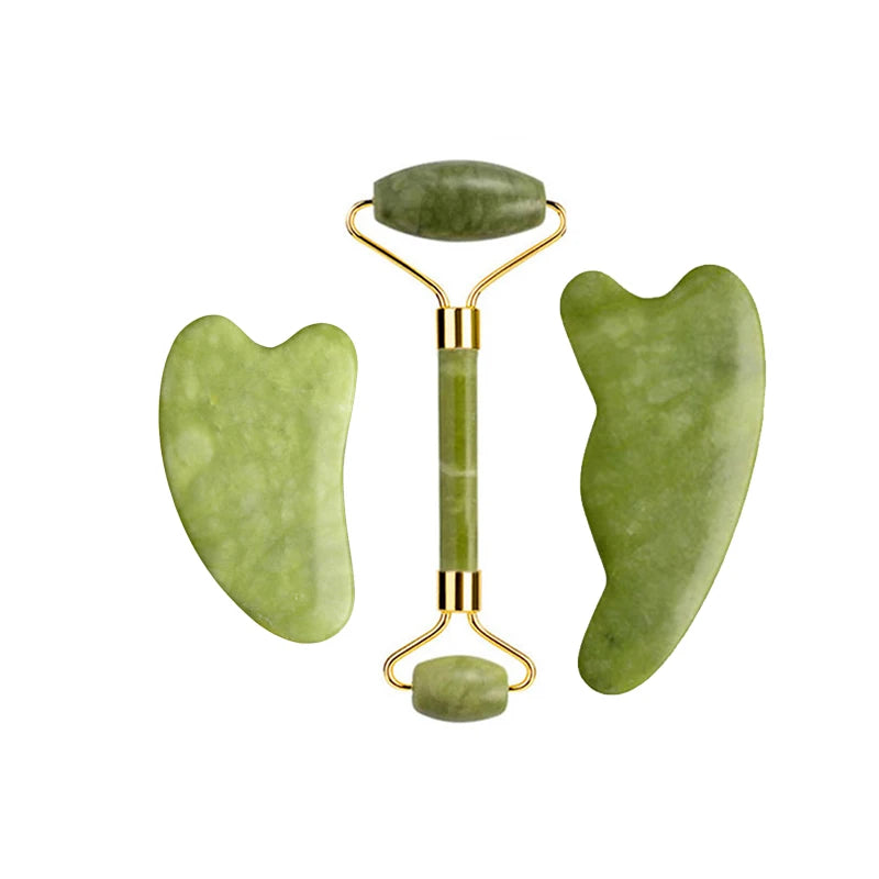 ROULEAU DE JADE NATUREL ET GUA SHA