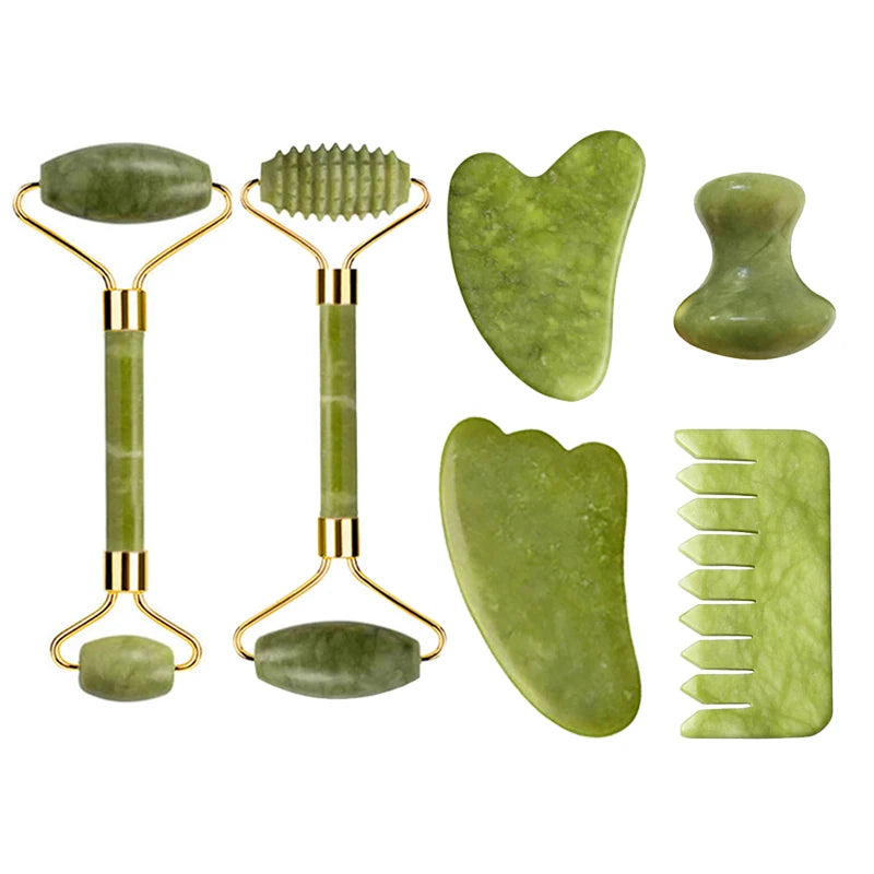 ROULEAU DE JADE NATUREL ET GUA SHA