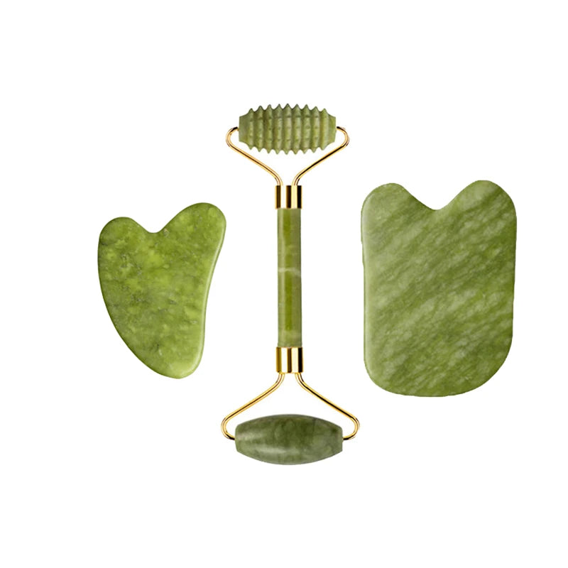 ROULEAU DE JADE NATUREL ET GUA SHA