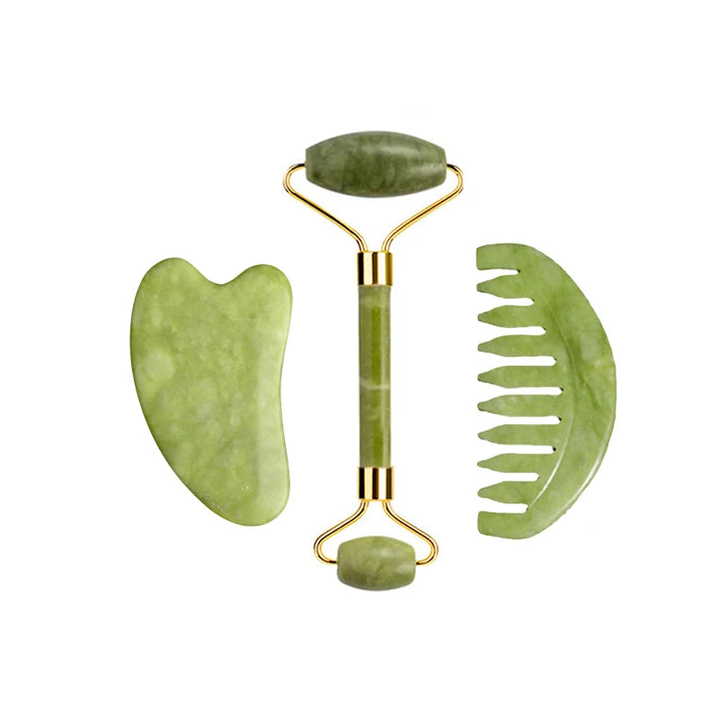 ROULEAU DE JADE NATUREL ET GUA SHA