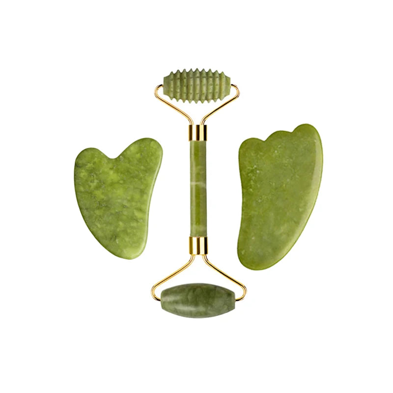 ROULEAU DE JADE NATUREL ET GUA SHA