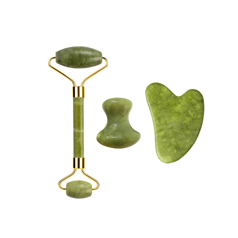 ROULEAU DE JADE NATUREL ET GUA SHA