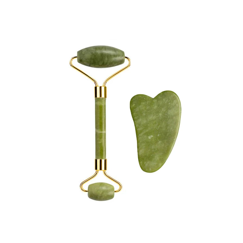 ROULEAU DE JADE NATUREL ET GUA SHA